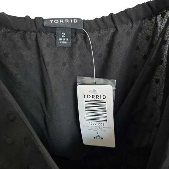 NWT Torrid Black Polka Dot Mesh Tank Size 2x - Picture 3 of 4